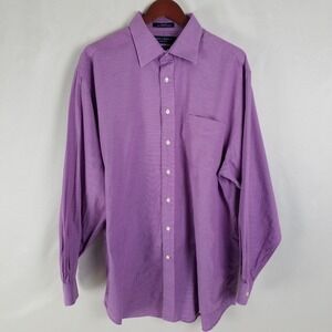 Daniel Cremieux Collection Richard Shirt Men's 17 1/2 36 Purple Pinstripe Cotton